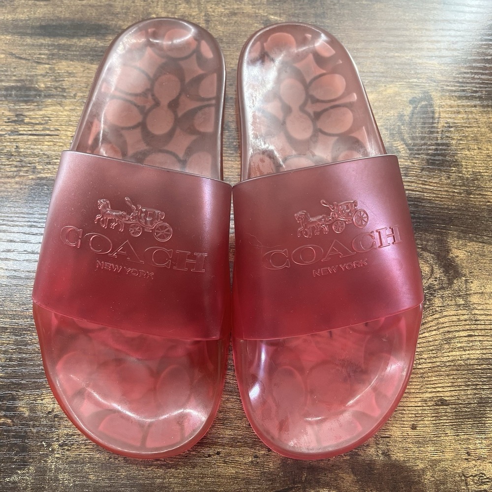 Coach Women's Size 7B Ulyssa Jelly Pool Slides Sandals Ombré Resortwear
